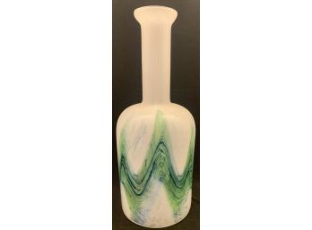 Beautiful White And Green Mid Century Modern Vase