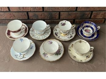 Collection Of 7 Assorts Teacups And Saucers