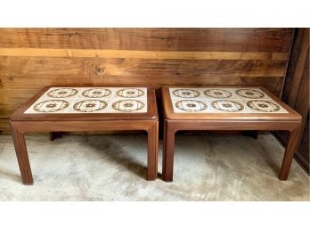 2 Gorgeous Mid-Century Modern Tiled Side Tables