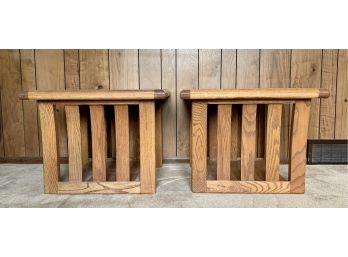 2 Mid-Century Modern Wood Side Tables