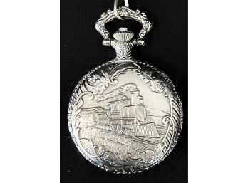Silver-toned Downtown Transit Center Fort Collins MBI Corporation Pocket Watch