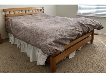 Wooden Bed Frame W/ Full Mattress & Box Spring