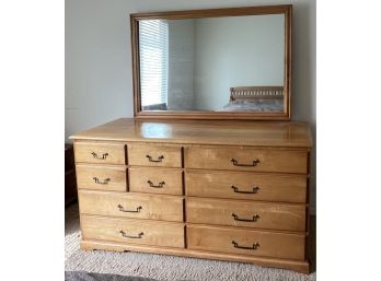 Wood Dresser W/ Mirror