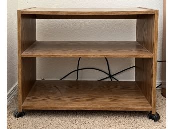 Wooden Side Table/shelving Unit On Casters