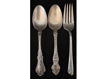 2 Sterling Silver Spoons & One Fork