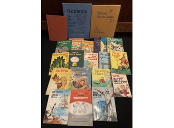 A Lovely Collection Of Vintage Childrens Books Including Thidwick By Seuss, Snoopy, Dennis The Menace And More