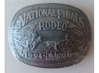 1994 National Finals Rodeo Belt Buckle By Hesston  In Plastic