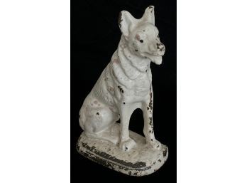 Cast Iron White Wolf Sculpture