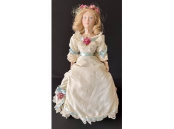 1995 Franklin Heirloom Edition Porcelain Doll With Stand