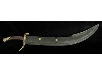 Made In Pakistan Stainless Steel Sword W/ Black Leather Case
