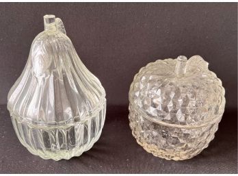 Vtg Apple And Pear Candy Dishes