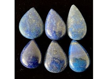 6 Small Tear Drop Lapis Lazuli Gemstones 51.60 Ct