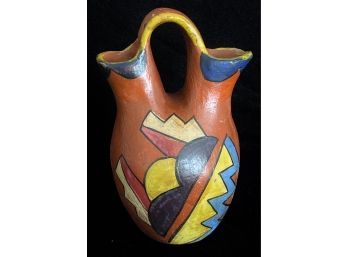 Hand Painted Stoneware Wedding Vase