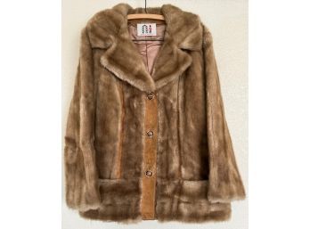 Luxury Fur Coat Combined W/ Real Leather