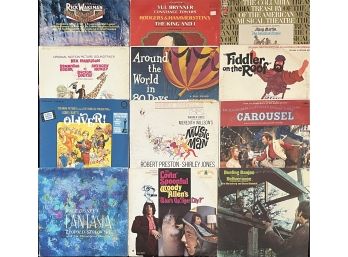 12 Piece Collection Of Assorted Movie Soundtracks Records Incl. The Sound Of Music, Fiddler On The Roof & More