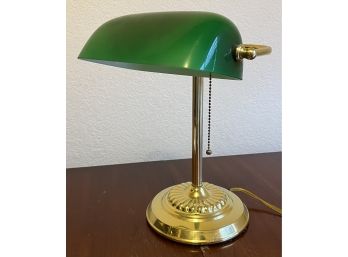Mid Century Green Glass Office Table Lamp