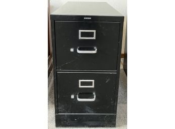HON Black Metal 2 Drawer Filing Cabinet