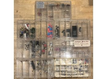 Small Compartmentalized Tool Boxes W/ Assorted Lot Of Hardware