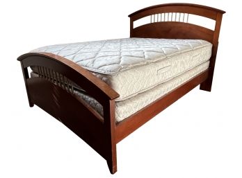 Wooden Unmarked Bed Frame W/ Doctor's Choice Queen Size Mattress & Boxspring