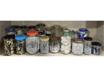 Assorted Lot Of Hardware & Glass Storage Containers