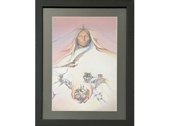 Framed Native American Art Print By Artist Marie Buchfink (1995)