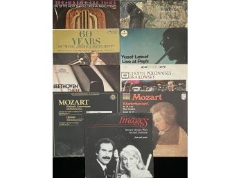 9 Piece Collection Of Classical/jazz Records Incl. Mozart, Yusuf Lateef & More