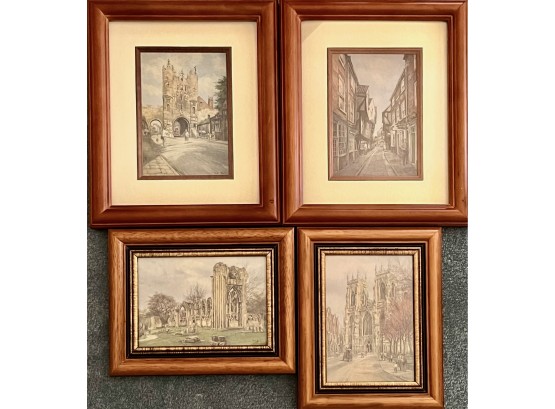 4 Piece Framed British Scene Art Prints
