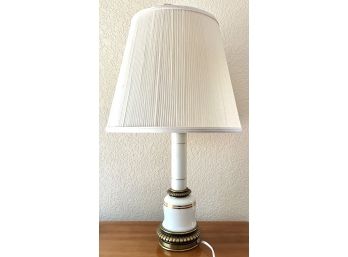 White & Brass Accent Lamp