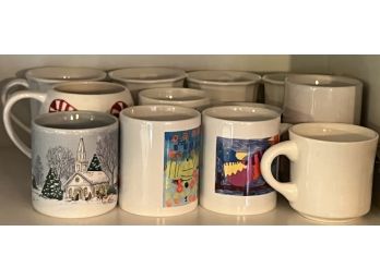 Large Lot Of Variously Designed Mugs