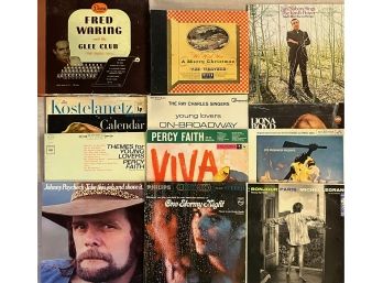 Assorted Lot Of Records Incl. Johnny Paycheck, Michel Legran & More