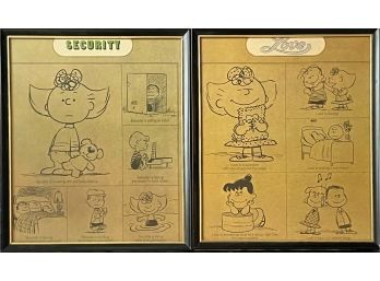 2 Peanuts Security & Love Picture Frames