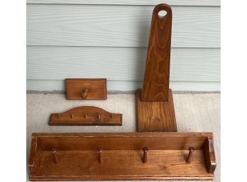 Assorted Lot Of Wooden Wall Hangers
