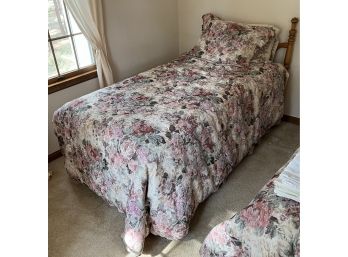 Twin Size Bed W/ Barely Used Mattress Incl. Bedding