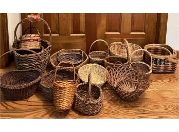 Large Assorted Lot Of Various Sized Baskets