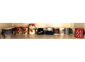 Large Lot Of Festive/decorative Mugs