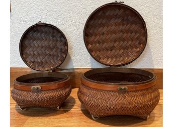 Vintage Chinese Wicker Baskets
