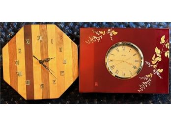 Wooden Decorative Wall Clock & Oriental Style Table Clock