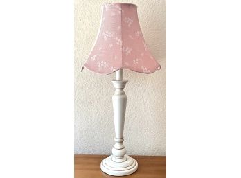 Vintage Accent Lamp W/ Pink Floral Shade