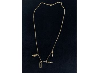 14k Necklace With 4 14k Charms