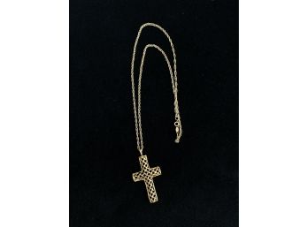 14k Gold Chain Necklace With Cross