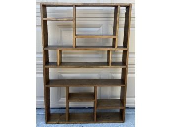 Wooden Multi-tiered Shelf With Various Sized Shelfs