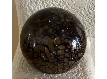Murano Brown And Gold Solid Paper Weight