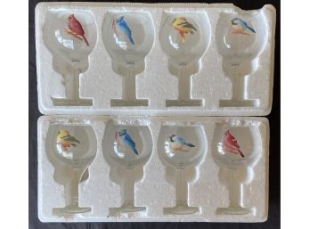 Collection Of 8 Bird Themed Glasses In Original Box