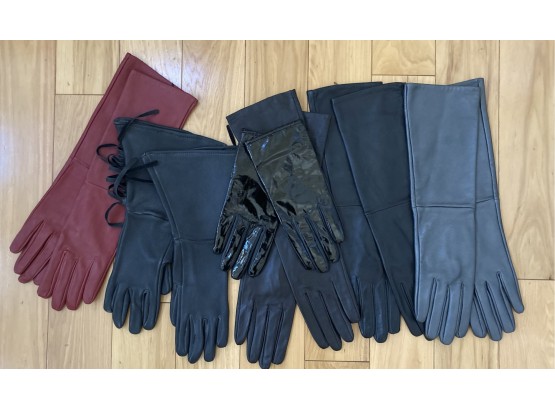 Assortment Of Ladies Leather Gloves #5, Including One Made Of Deerskin