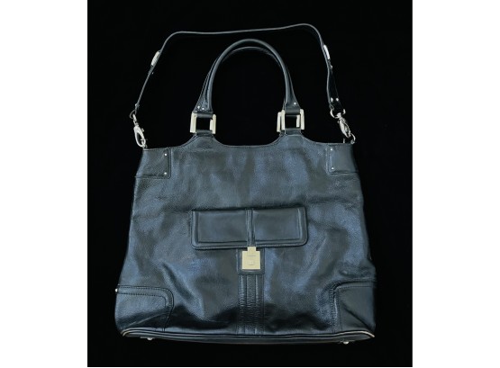 Eileen West Black Leather Handbag