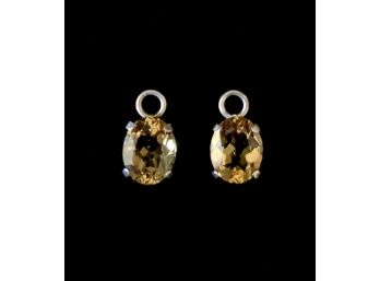 Pair Of 14k Gold And Citrine Charms