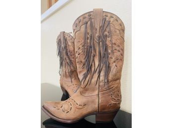 Corral Honey Pull Up With Fringe Cowgirl Boots Women's Size 8.5