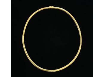 Classic 14k Yellow Gold Omega Choker Necklace