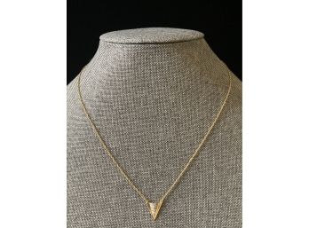 14 K Gold With Diamonds Necklace