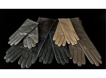 Assortment Of Ladies Leather Gloves #2 Including Vera Wang